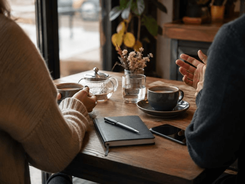Founder conversation over coffee